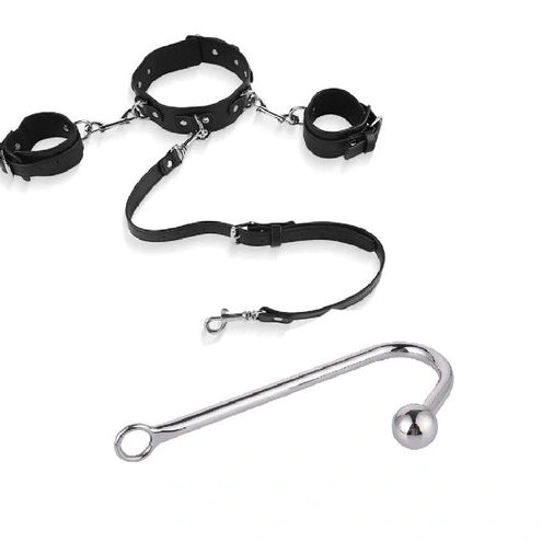 Hook with Elegant Cuffs Beaded 5334 Anal Collar and 1124